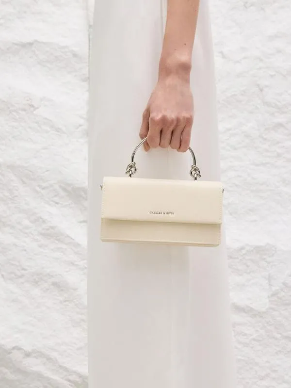 Women Kristine SculpturalHandle Long Wallet 8211 Cream CHARLES and KEITH Long Wallets