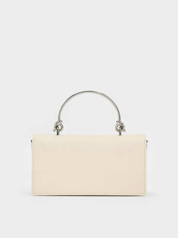 Women Kristine SculpturalHandle Long Wallet 8211 Cream CHARLES and KEITH Long Wallets