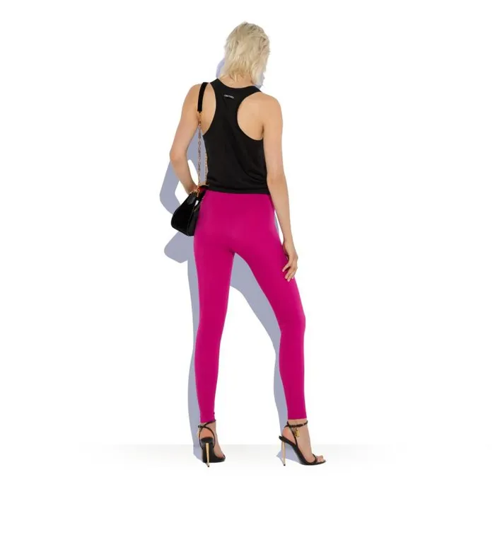 Women Leggings Tom Ford Stretch Lycra Logoed Leggings Fuschia Women Leggings Tom Ford Stretch Lycra Logoed Leggings Fuschia
