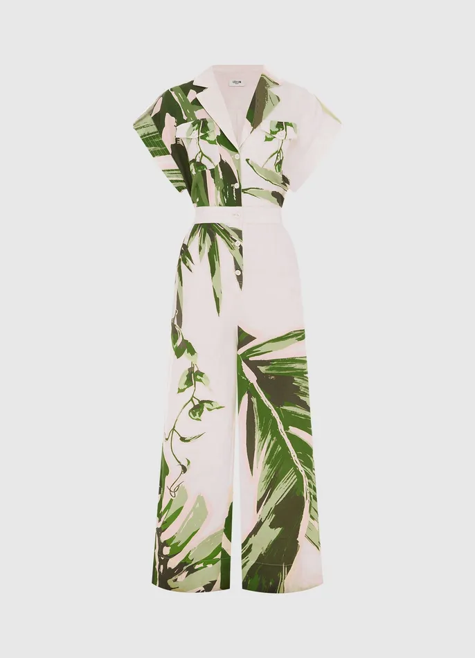 Women LEO LIN Jacie Shirt Jumpsuit 8211 Botanica Print Dresses and Jumpsuits