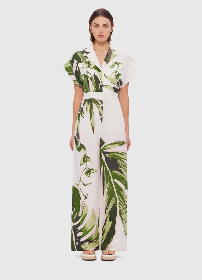 Women LEO LIN Jacie Shirt Jumpsuit 8211 Botanica Print Dresses and Jumpsuits