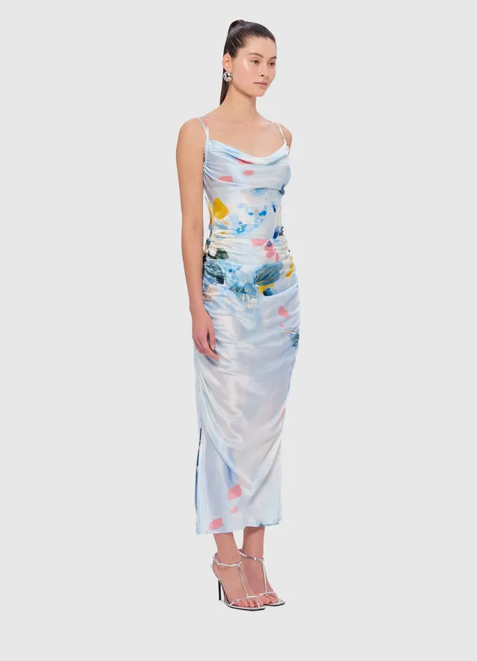 Women LEO LIN Jill Cowl Neck Slip Dress 8211 Tranquility Print Dresses and Jumpsuits