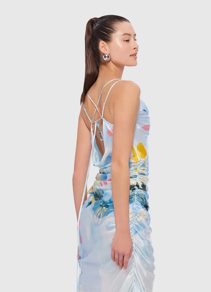 Women LEO LIN Jill Cowl Neck Slip Dress 8211 Tranquility Print Dresses and Jumpsuits