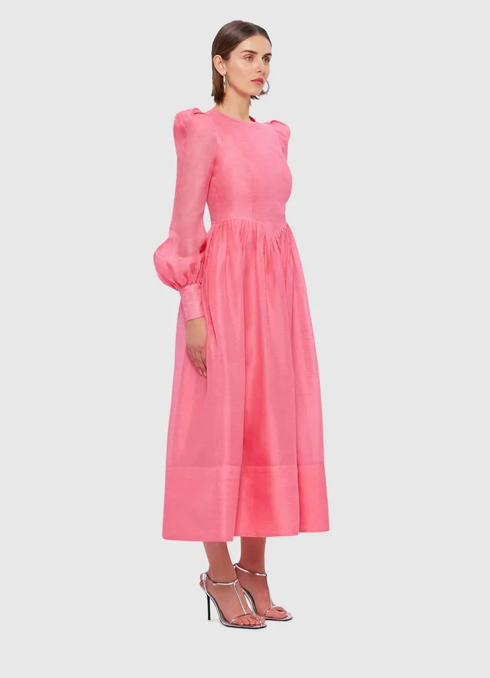 Women LEO LIN Jordana Structured Shoulder Midi Dress 8211 Watermelon Dresses and Jumpsuits
