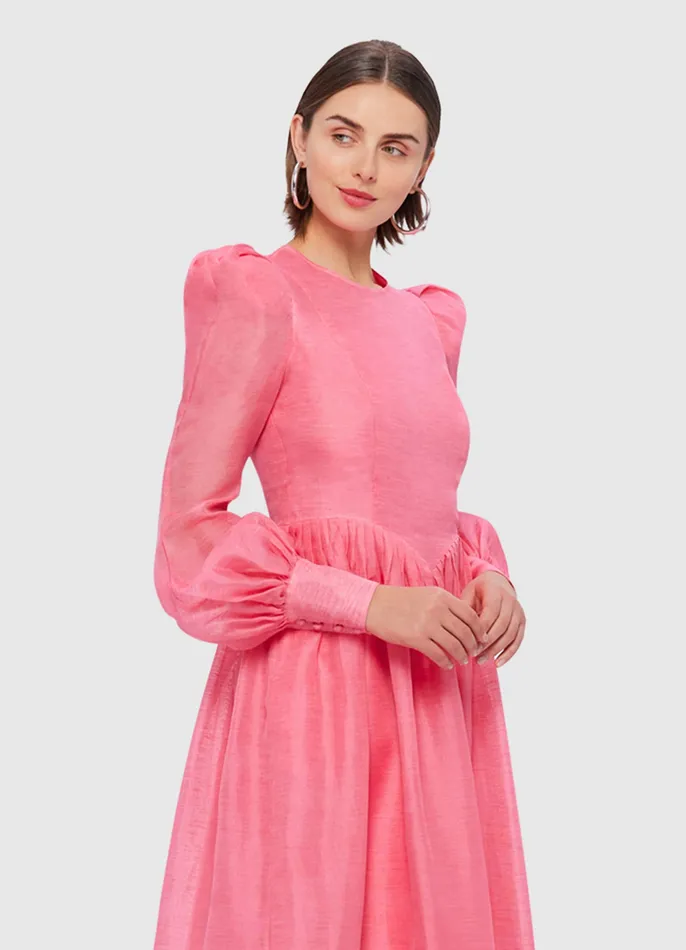 Women LEO LIN Jordana Structured Shoulder Midi Dress 8211 Watermelon Dresses and Jumpsuits