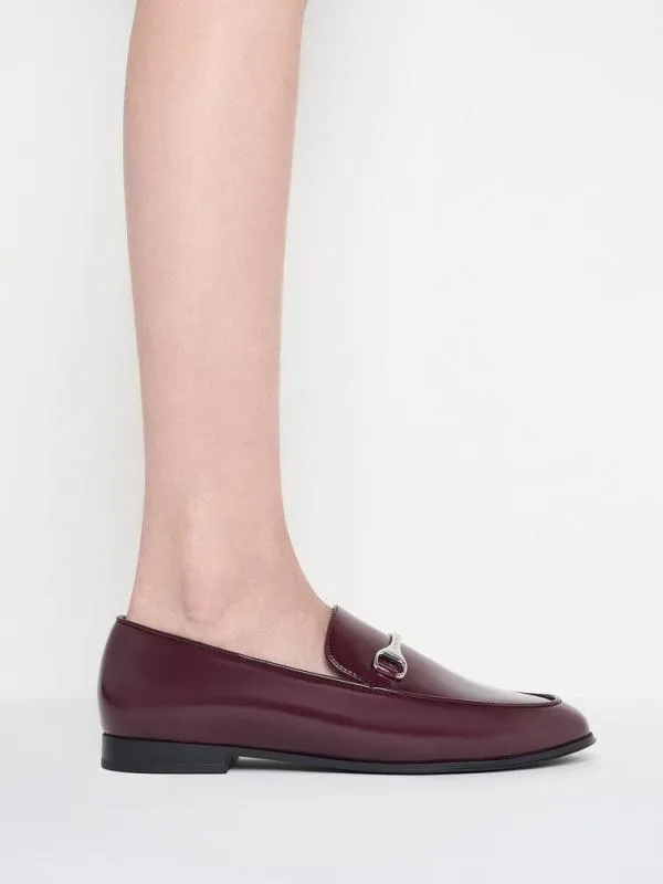 Women Leslie MetallicAccent Loafers 8211 Burgundy CHARLES and KEITH Flats