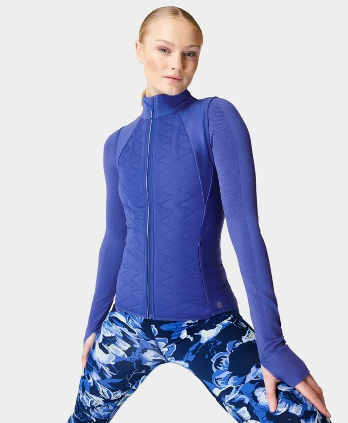 Women Light Speed Running Gilet Hour Blue Sweaty Betty Coats and Jackets