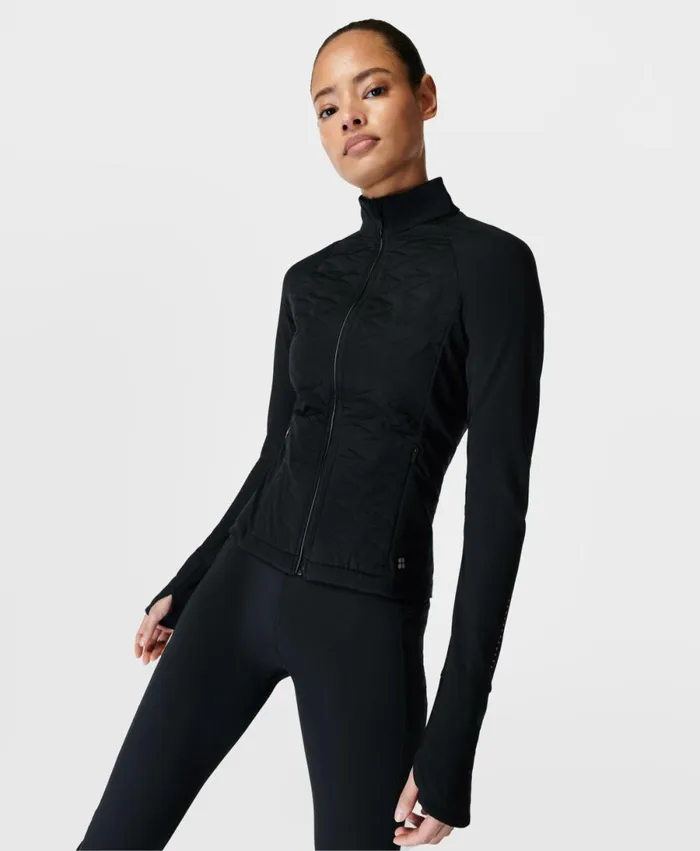Women Light Speed Running Jacket Black Sweaty Betty Coats and Jackets