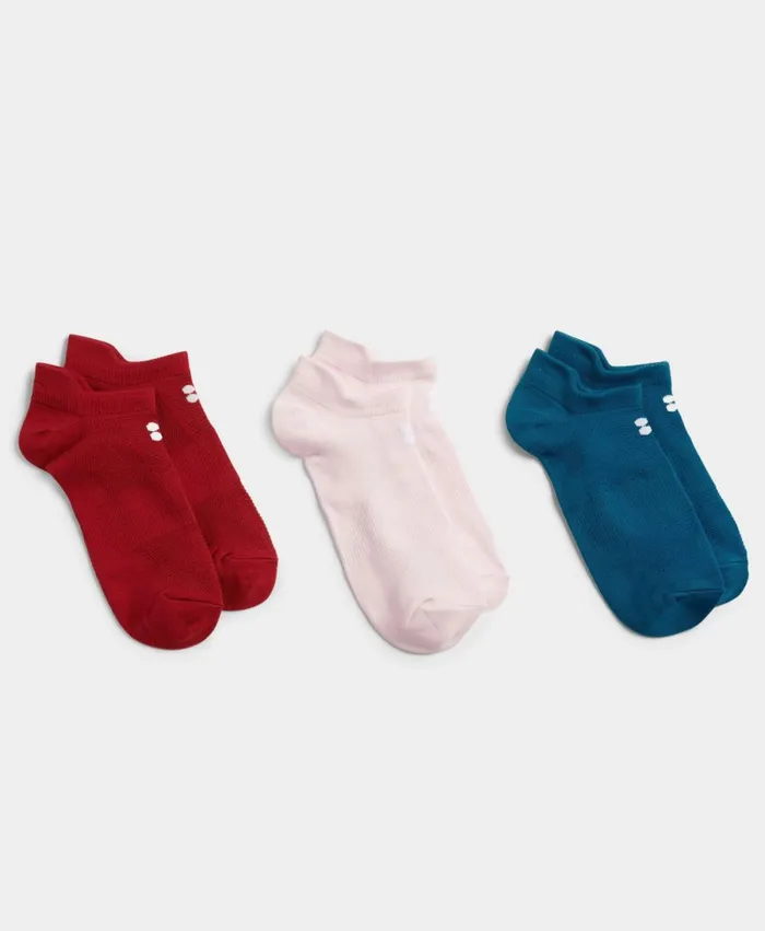 Women Lightweight Trainer Socks 3 Pack Cascade Blue Sweaty Betty Underwear