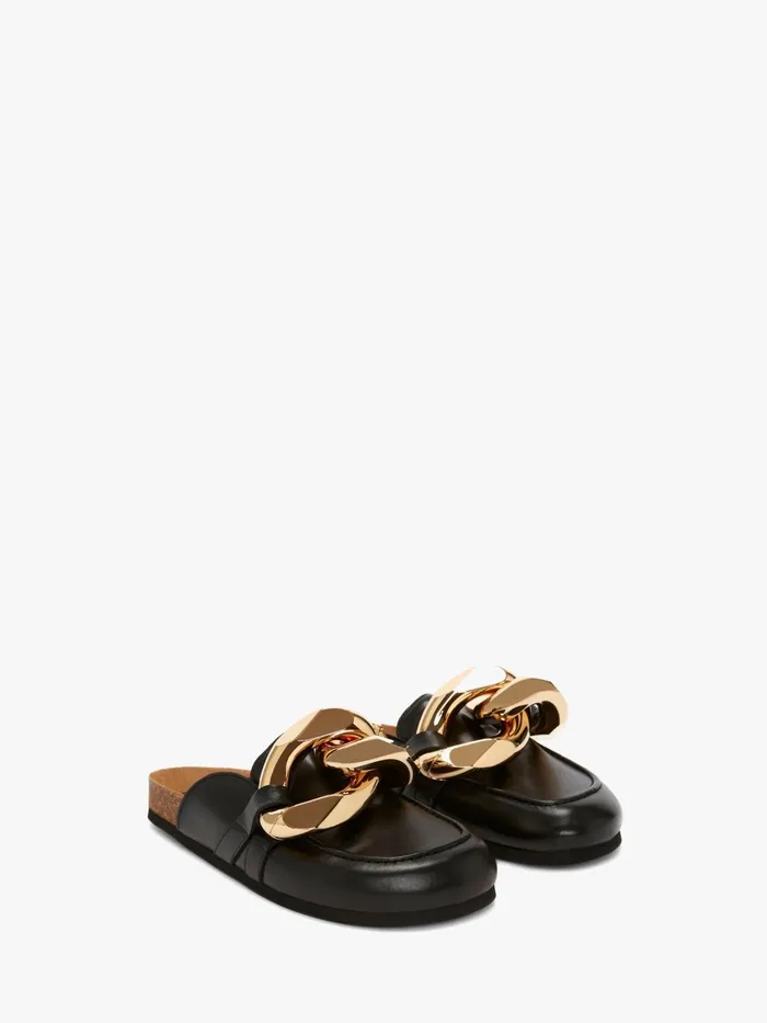 Women Loafers JW Anderson CHAIN LOAFER LEATHER MULES Black Women Loafers JW Anderson CHAIN LOAFER LEATHER MULES Black