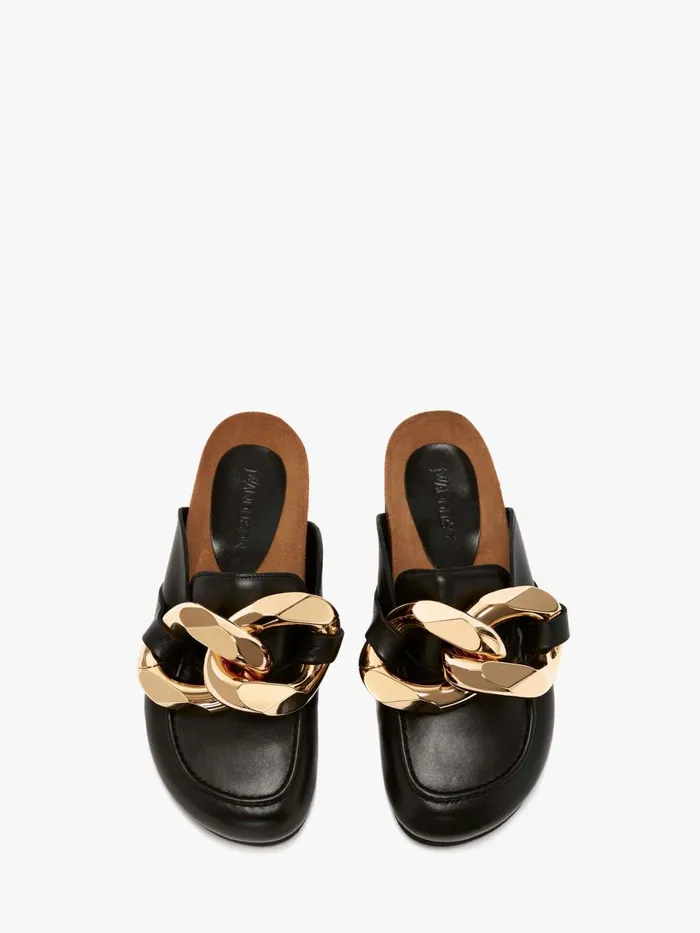 Women Loafers JW Anderson CHAIN LOAFER LEATHER MULES Black Women Loafers JW Anderson CHAIN LOAFER LEATHER MULES Black