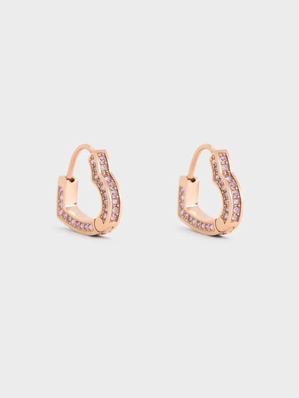 Women Malorie Crystal Heart Hoop Earrings 8211 Rose Gold CHARLES and KEITH Earrings Women Malorie Crystal Heart Hoop Earrings 8211 Rose Gold CHARLES and KEITH Earrings