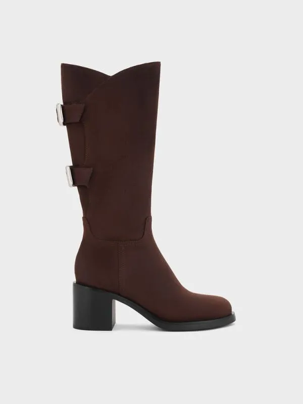 Women Masei Faux Suede GrommetStrap KneeHigh Boots 8211 Dark Brown CHARLES and KEITH Boots Women Masei Faux Suede GrommetStrap KneeHigh Boots 8211 Dark Brown CHARLES and KEITH Boots