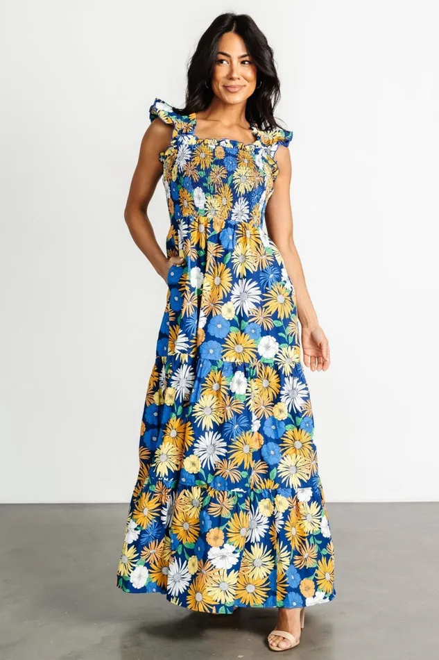 Women Maxi Dresses Baltic Born Adela Maxi Dress Blue Multi Floral
