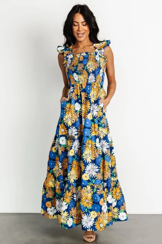 Women Maxi Dresses Baltic Born Adela Maxi Dress Blue Multi Floral Women Maxi Dresses Baltic Born Adela Maxi Dress Blue Multi Floral