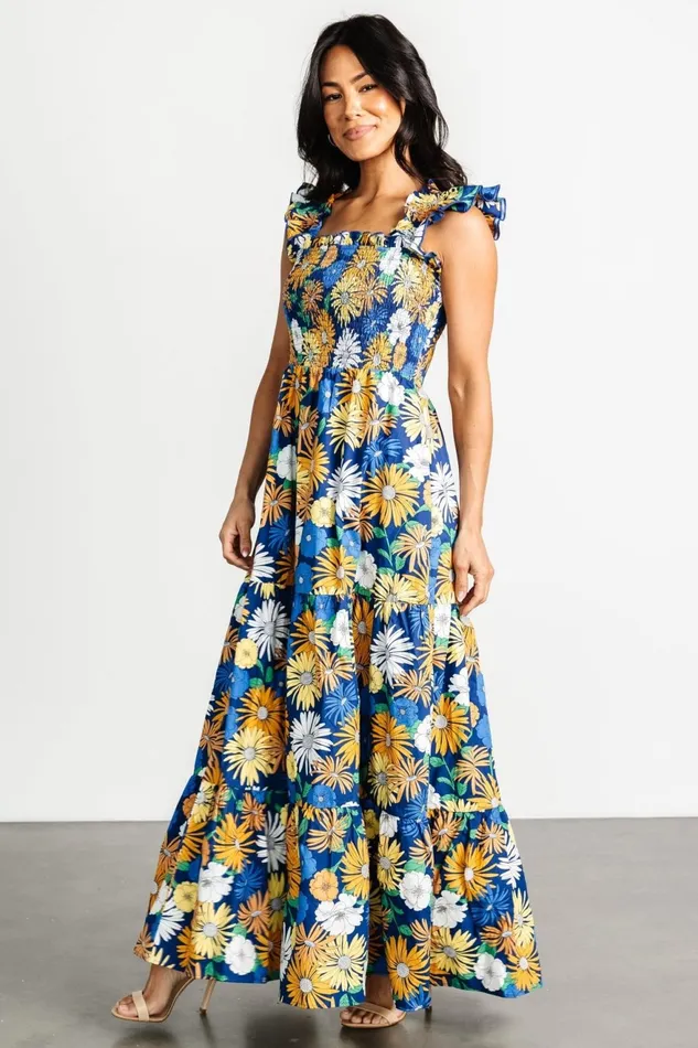 Women Maxi Dresses Baltic Born Adela Maxi Dress Blue Multi Floral Women Maxi Dresses Baltic Born Adela Maxi Dress Blue Multi Floral