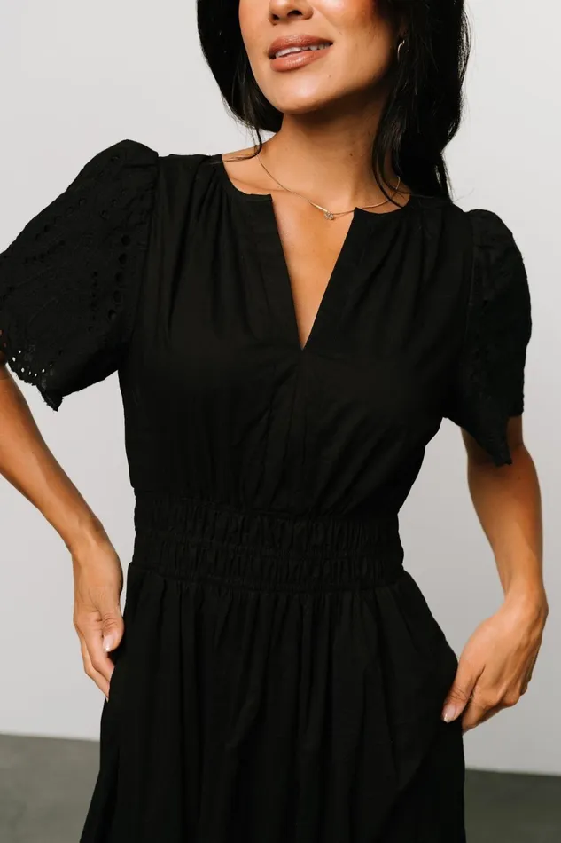 Women Maxi Dresses Baltic Born Annette Eyelet Maxi Dress Black