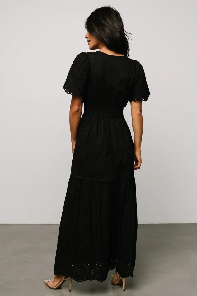 Women Maxi Dresses Baltic Born Annette Eyelet Maxi Dress Black