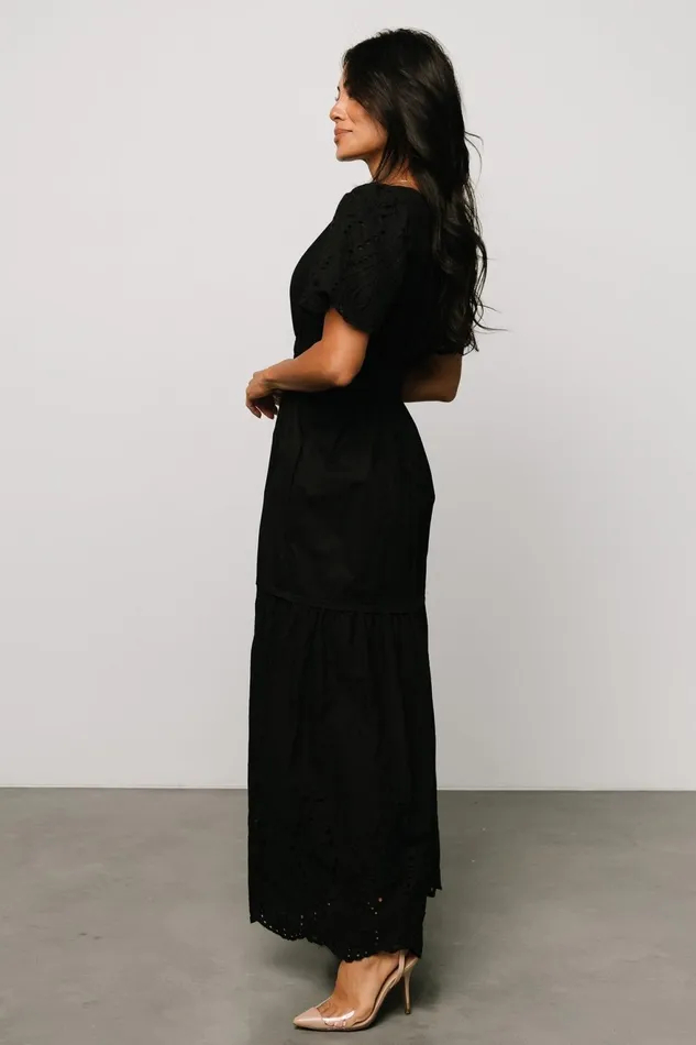 Women Maxi Dresses Baltic Born Annette Eyelet Maxi Dress Black