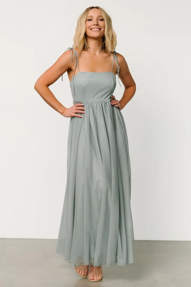 Women Maxi Dresses Baltic Born Fiona Tulle Maxi Dress Eucalyptus