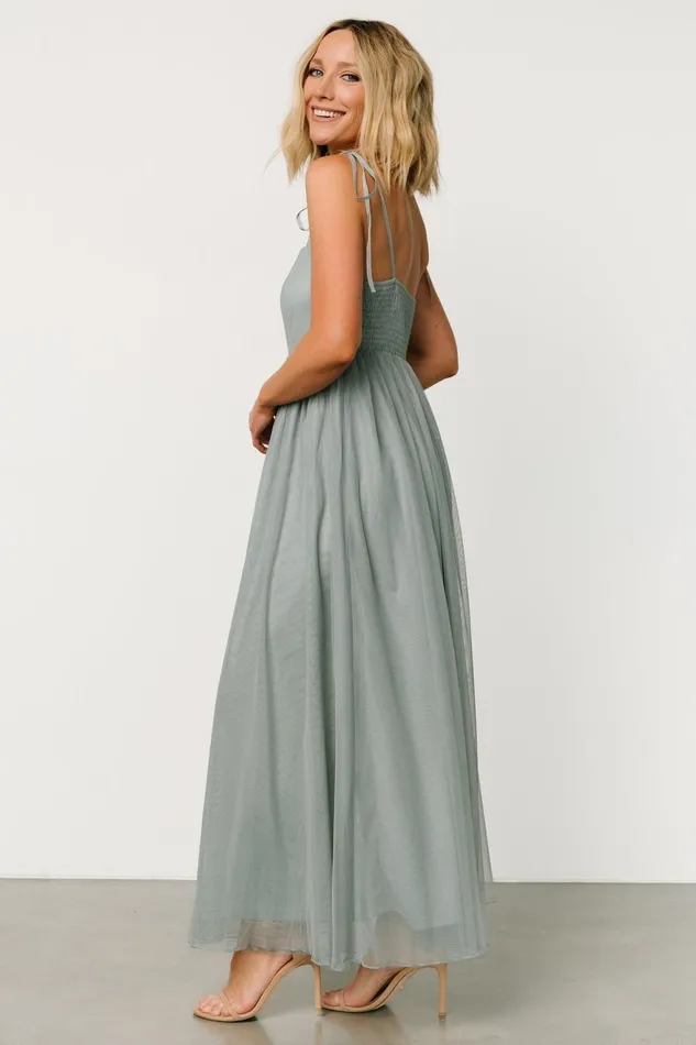Women Maxi Dresses Baltic Born Fiona Tulle Maxi Dress Eucalyptus Women Maxi Dresses Baltic Born Fiona Tulle Maxi Dress Eucalyptus