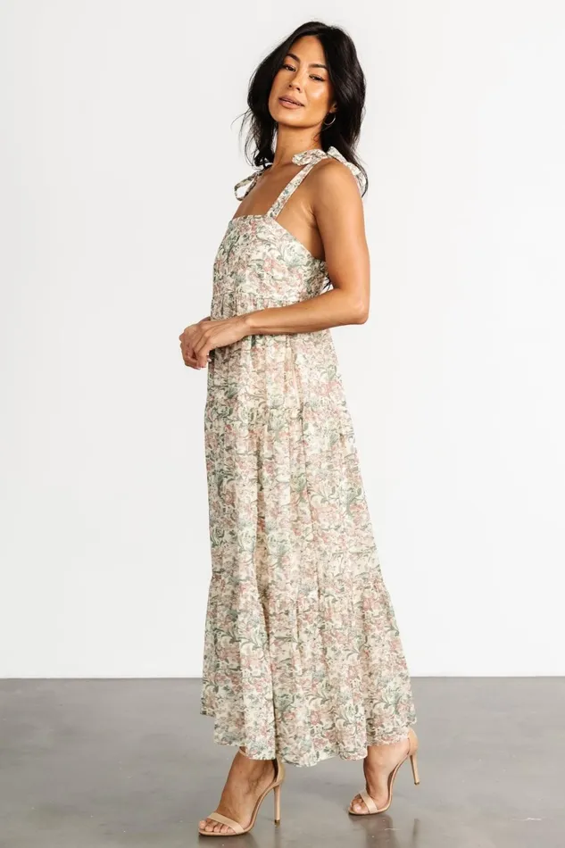 Women Maxi Dresses Baltic Born Lelisa Shoulder Tie Dress Cream Floral Women Maxi Dresses Baltic Born Lelisa Shoulder Tie Dress Cream Floral