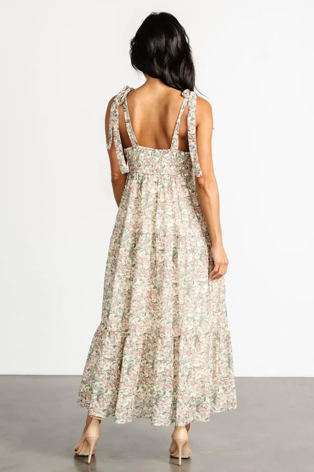Women Maxi Dresses Baltic Born Lelisa Shoulder Tie Dress Cream Floral Women Maxi Dresses Baltic Born Lelisa Shoulder Tie Dress Cream Floral