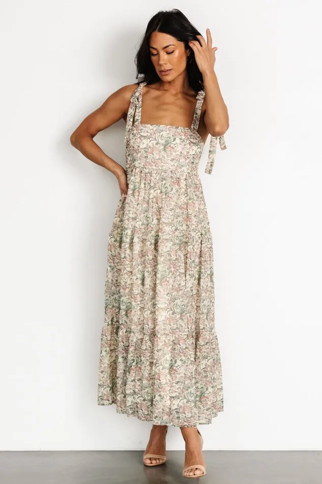 Women Maxi Dresses Baltic Born Lelisa Shoulder Tie Dress Cream Floral Women Maxi Dresses Baltic Born Lelisa Shoulder Tie Dress Cream Floral