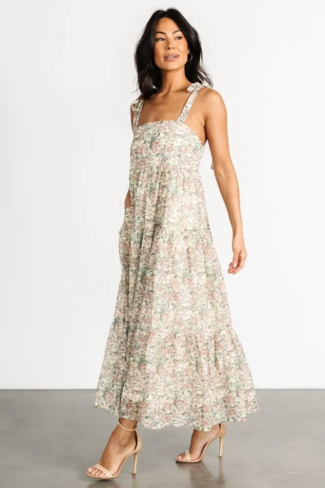 Women Maxi Dresses Baltic Born Lelisa Shoulder Tie Dress Cream Floral Women Maxi Dresses Baltic Born Lelisa Shoulder Tie Dress Cream Floral
