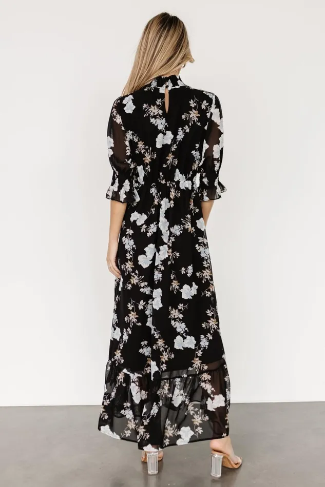 Women Maxi Dresses Baltic Born Marie Mock Neck Maxi Dress Black Floral Women Maxi Dresses Baltic Born Marie Mock Neck Maxi Dress Black Floral