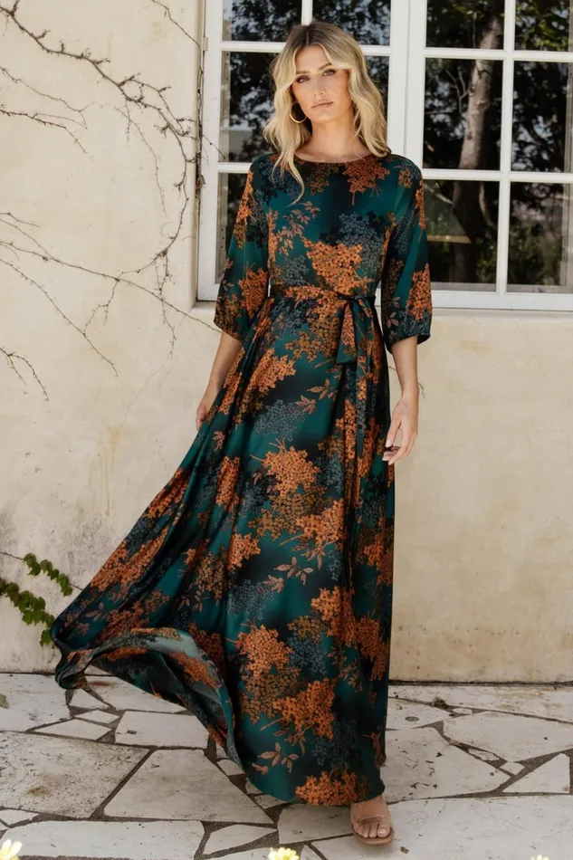 Women Maxi Dresses Baltic Born Paula Satin Maxi Dress Jade Multi