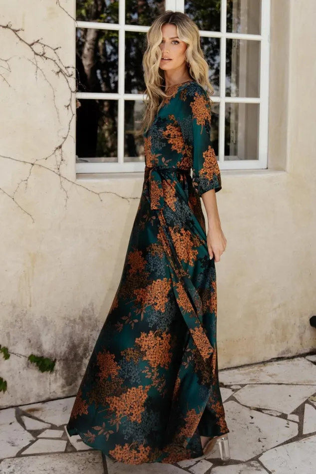 Women Maxi Dresses Baltic Born Paula Satin Maxi Dress Jade Multi Women Maxi Dresses Baltic Born Paula Satin Maxi Dress Jade Multi