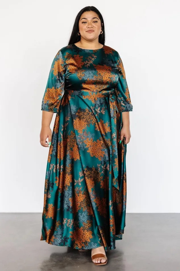 Women Maxi Dresses Baltic Born Paula Satin Maxi Dress Jade Multi Women Maxi Dresses Baltic Born Paula Satin Maxi Dress Jade Multi