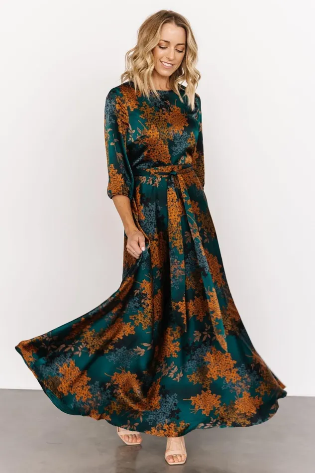 Women Maxi Dresses Baltic Born Paula Satin Maxi Dress Jade Multi Women Maxi Dresses Baltic Born Paula Satin Maxi Dress Jade Multi