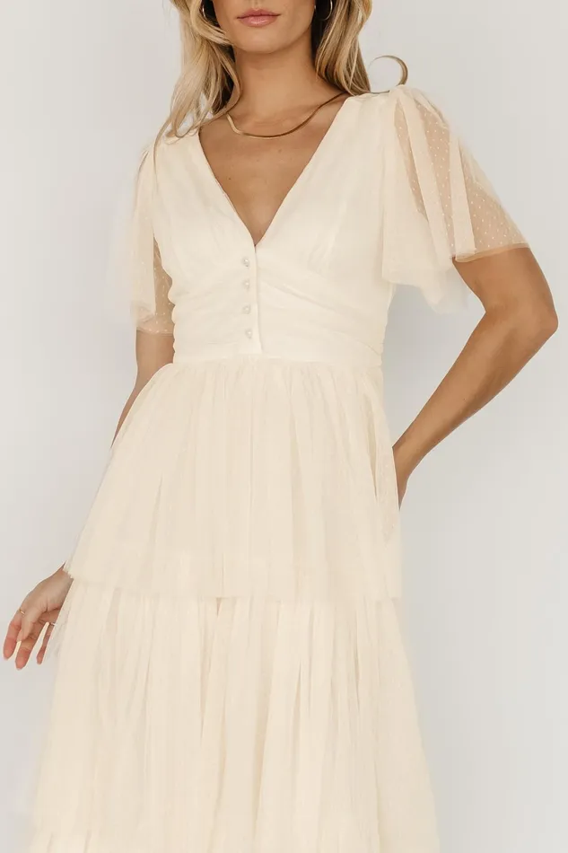 Women Maxi Dresses Baltic Born Starlet Tiered Maxi Dress Cream Women Maxi Dresses Baltic Born Starlet Tiered Maxi Dress Cream