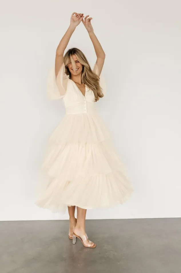 Women Maxi Dresses Baltic Born Starlet Tiered Maxi Dress Cream Women Maxi Dresses Baltic Born Starlet Tiered Maxi Dress Cream