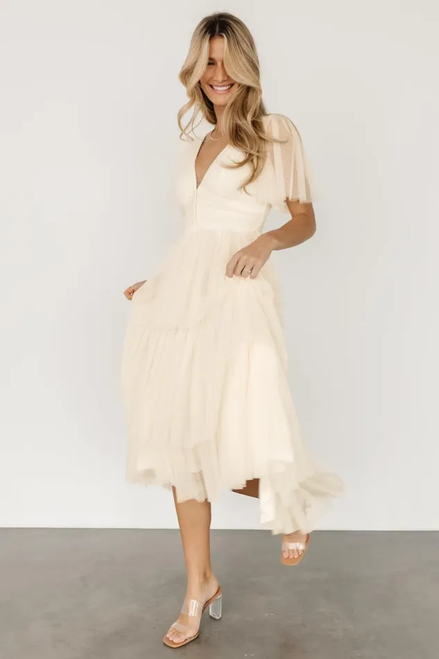 Women Maxi Dresses Baltic Born Starlet Tiered Maxi Dress Cream Women Maxi Dresses Baltic Born Starlet Tiered Maxi Dress Cream