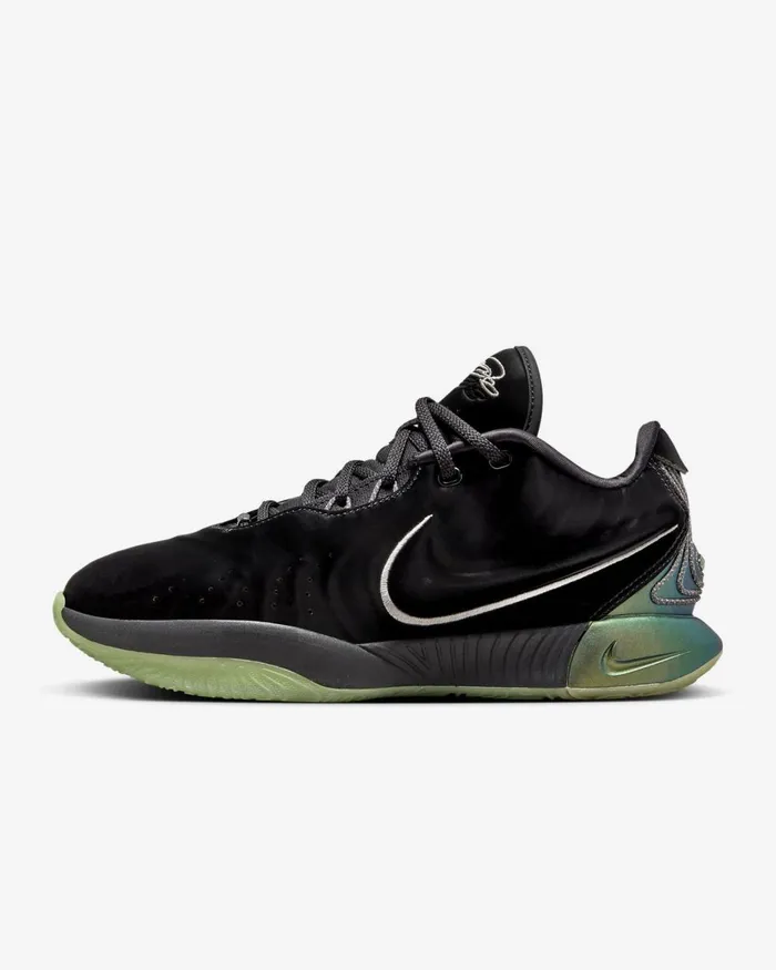 WomenMen Nike All Shoes LeBron XXI 039Tahitian039 Blackiron Greyoil Greenmetallic Pewter