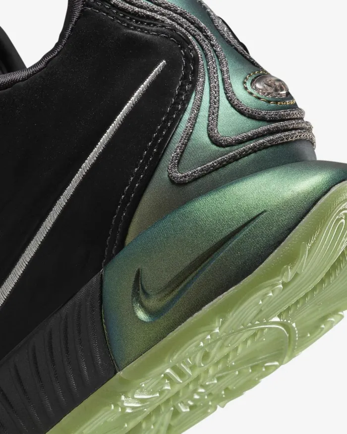 WomenMen Nike All Shoes LeBron XXI 039Tahitian039 Blackiron Greyoil Greenmetallic Pewter