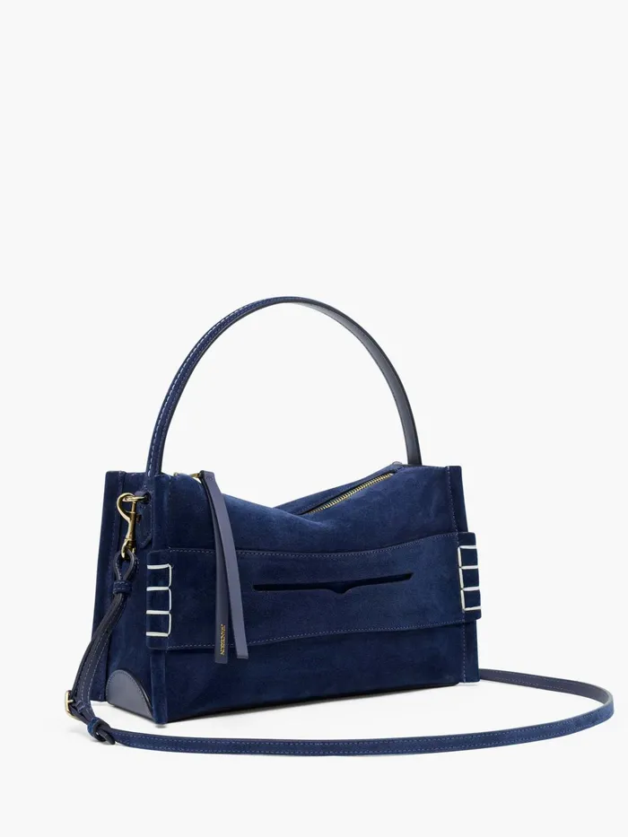 WomenMen Top Handle Bags JW Anderson MEDIUM LOAFER BAG 8211 SUEDE SHOULDER BAG Navy