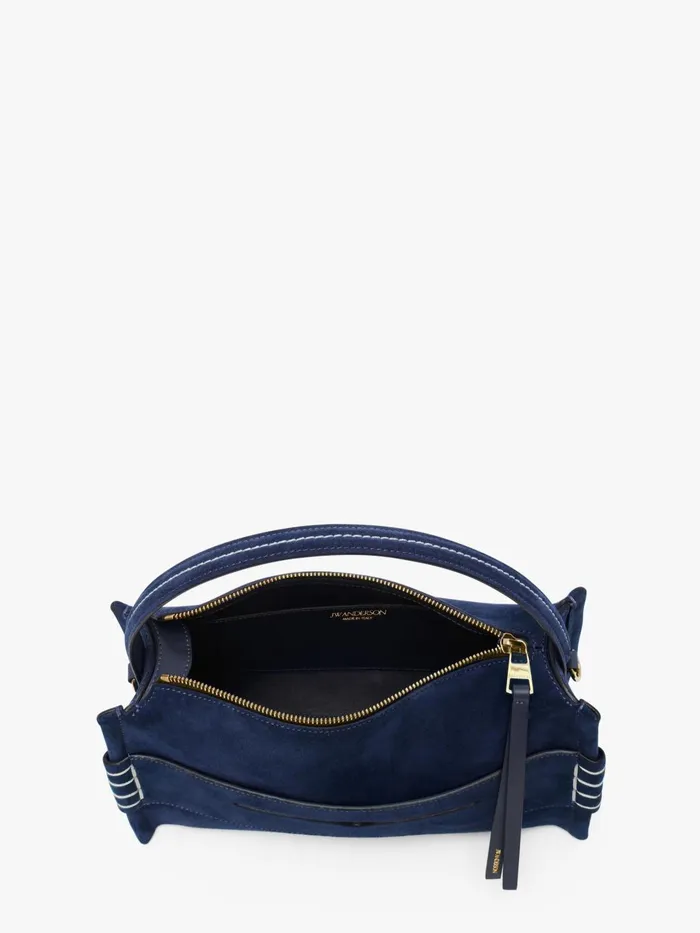 WomenMen Top Handle Bags JW Anderson MEDIUM LOAFER BAG 8211 SUEDE SHOULDER BAG Navy