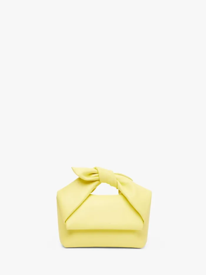 WomenMen Twister Bag JW Anderson MEDIUM BOW TWISTER 8211 LEATHER TOP HANDLE BAG Lemonade WomenMen Twister Bag JW Anderson MEDIUM BOW TWISTER 8211 LEATHER TOP HANDLE BAG Lemonade
