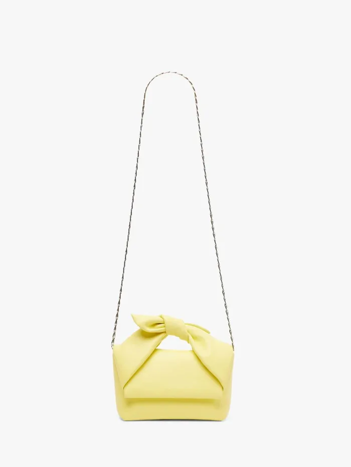 WomenMen Twister Bag JW Anderson MEDIUM BOW TWISTER 8211 LEATHER TOP HANDLE BAG Lemonade WomenMen Twister Bag JW Anderson MEDIUM BOW TWISTER 8211 LEATHER TOP HANDLE BAG Lemonade
