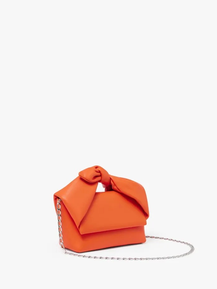 WomenMen Twister Bag JW Anderson MEDIUM BOW TWISTER 8211 LEATHER TOP HANDLE BAG Orange WomenMen Twister Bag JW Anderson MEDIUM BOW TWISTER 8211 LEATHER TOP HANDLE BAG Orange