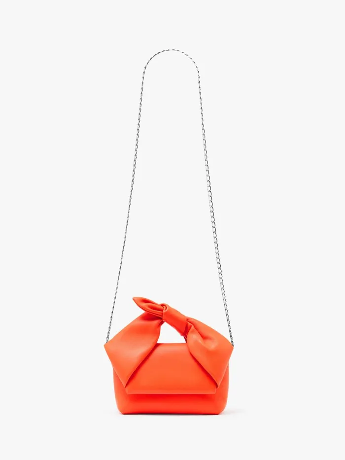 WomenMen Twister Bag JW Anderson MEDIUM BOW TWISTER 8211 LEATHER TOP HANDLE BAG Orange WomenMen Twister Bag JW Anderson MEDIUM BOW TWISTER 8211 LEATHER TOP HANDLE BAG Orange