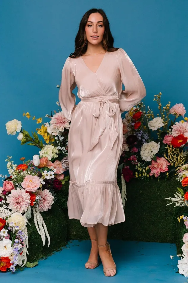 Women Midi Dresses Baltic Born Flynn Midi Dress Champagne Women Midi Dresses Baltic Born Flynn Midi Dress Champagne
