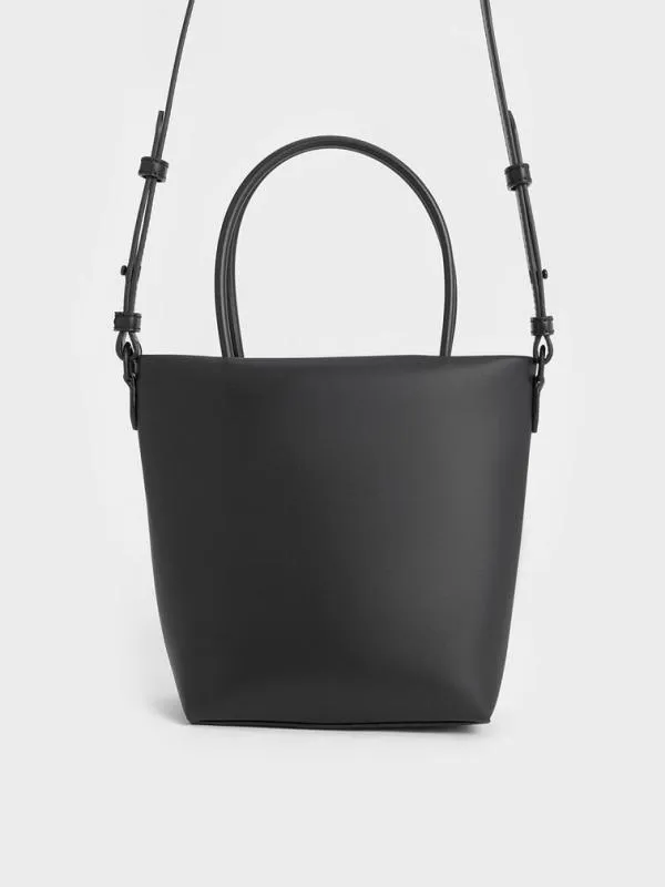 Women Midori Geometric Elongated Tote Bag 8211 Jet Black CHARLES and KEITH Tote Bags