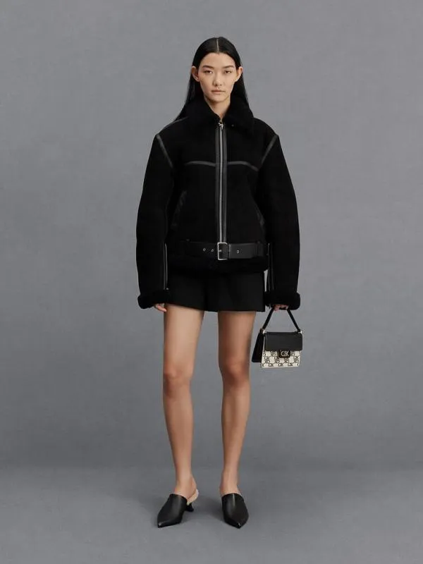 Women Mini Cerys Leather and Canvas Monogram Shoulder Bag 8211 Black CHARLES and KEITH Shoulder Bags
