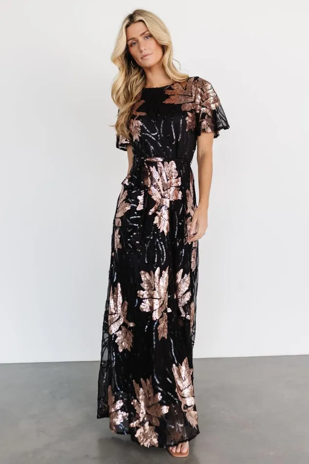 Women Mother Of The Bride Baltic Born Muse Sequin Maxi Dress Black Rose Women Mother Of The Bride Baltic Born Muse Sequin Maxi Dress Black Rose
