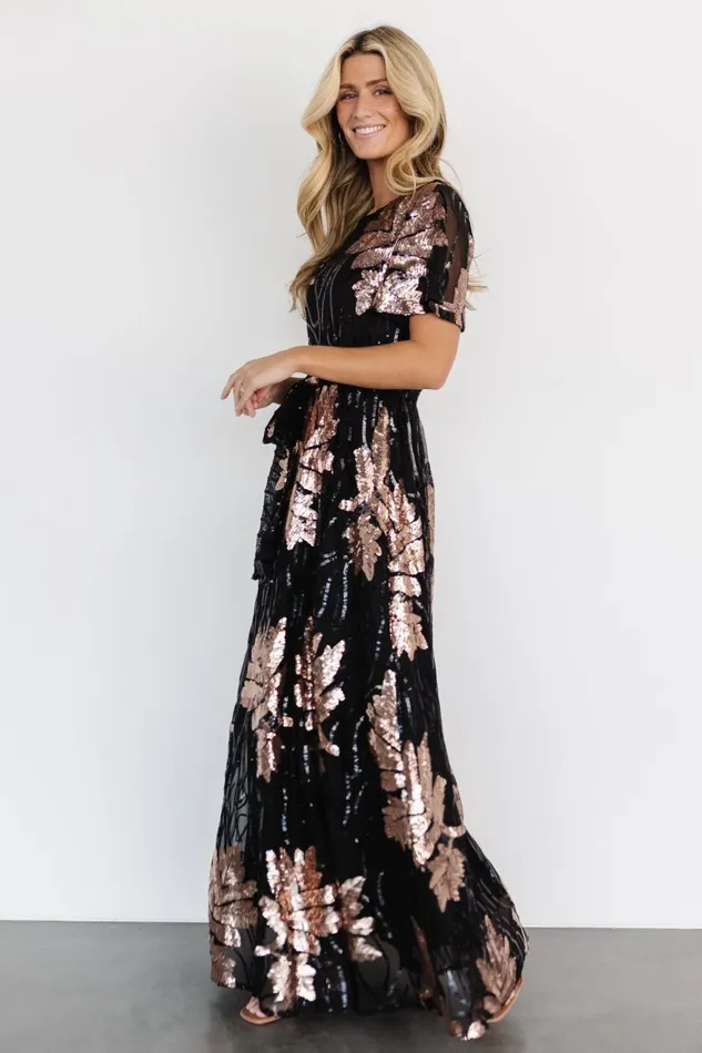 Women Mother Of The Bride Baltic Born Muse Sequin Maxi Dress Black Rose Women Mother Of The Bride Baltic Born Muse Sequin Maxi Dress Black Rose